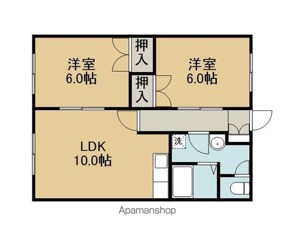 ヤマトハイツB(2LDK/1階)の間取り写真