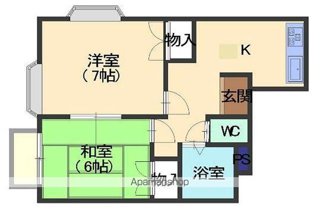 サトーコーポB棟(2K/2階)の間取り写真