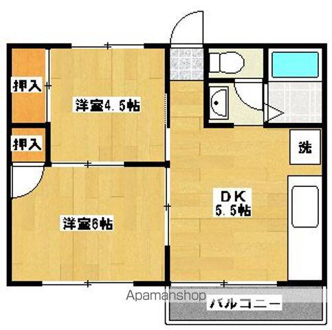 ペリーハイム新松戸(2DK/1階)の間取り写真