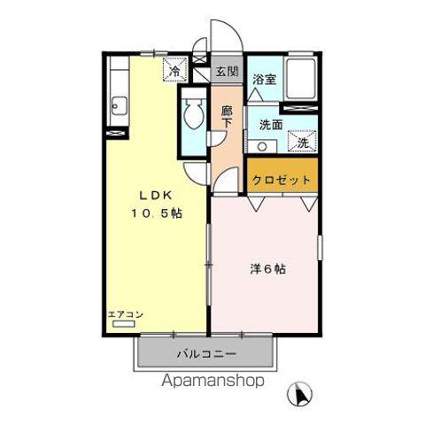ブルーム(1LDK/1階)の間取り写真