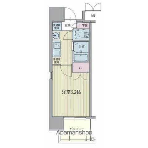 パルティール城西(1K/7階)の間取り写真