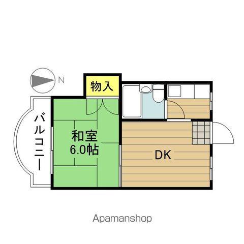ホワイトハイツ(1DK/1階)の間取り写真