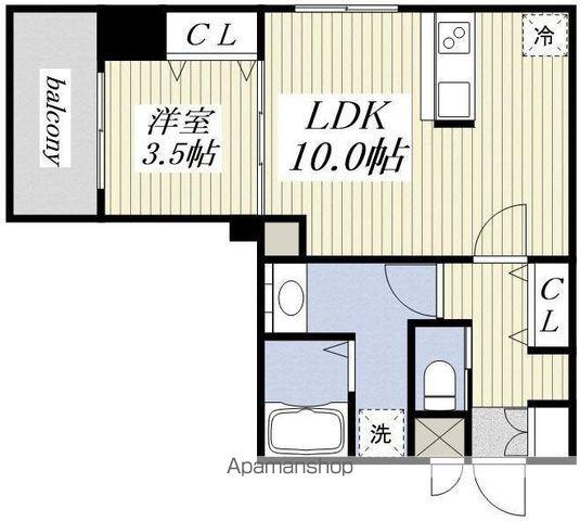 TERRACE SEVEN(1LDK/4階)の間取り写真