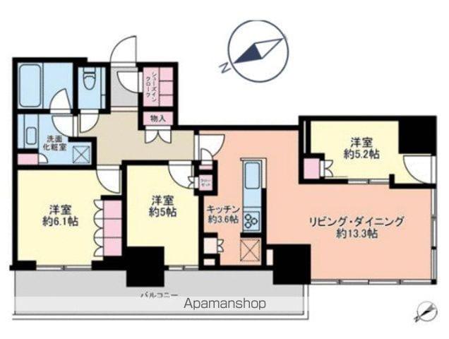 プラウドタワー小岩フロント(3LDK/13階)の間取り写真