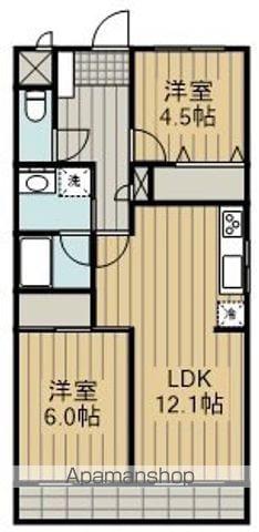 ダイアパレス福生武蔵野台(2LDK/6階)の間取り写真