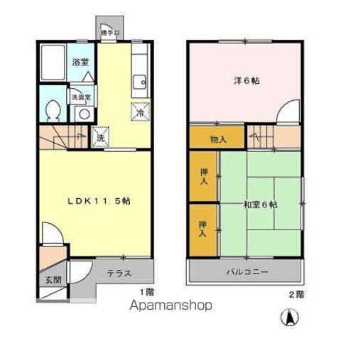 グリーンハイツ柴崎　Ｉ番館(2LDK)の間取り写真