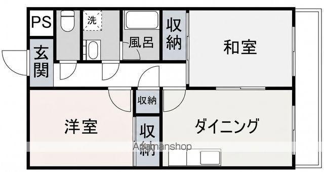 マンショングリム(2DK/2階)の間取り写真