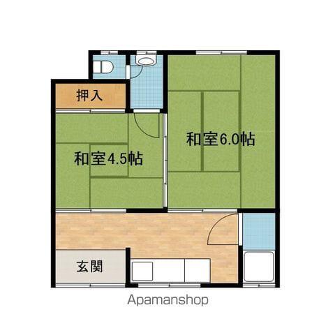 松月荘(2K/1階)の間取り写真