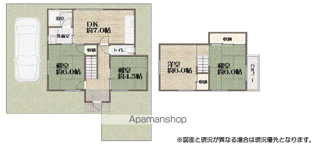 南海電鉄南海本線 紀ノ川駅 徒歩17分 2階建 築44年(4DK)の間取り写真