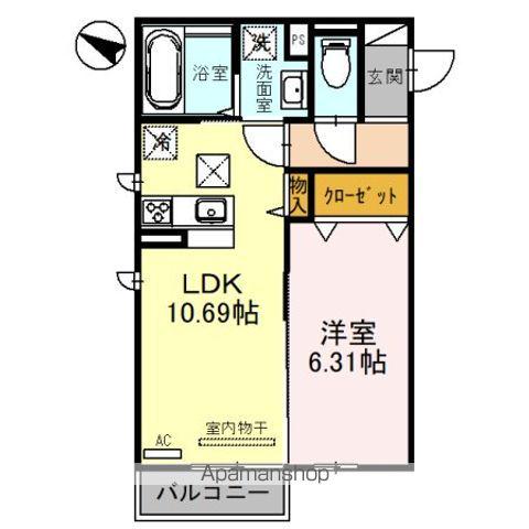 モナリエコート II(1LDK/1階)の間取り写真