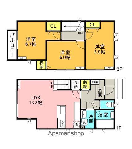 東北本線 蓮田駅 徒歩11分 2階建 築1年(3LDK)の間取り写真