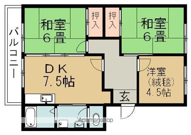 龍コーポ(3DK/2階)の間取り写真