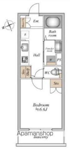 ザ・フォレスト立川(1K/3階)の間取り写真
