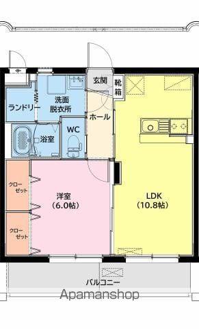 ユーミー高洲(1LDK/3階)の間取り写真