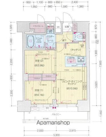プレサンス上前津ディアシス(2LDK/13階)の間取り写真