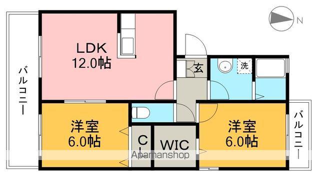 ヴァンミルワール(2LDK/1階)の間取り写真