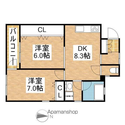 マイキャッスル戸田(2DK/1階)の間取り写真