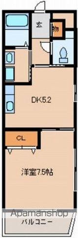 アルカディア・ハミーユ(1DK/2階)の間取り写真