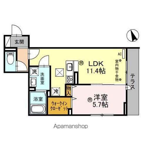 ANGE(1LDK/1階)の間取り写真