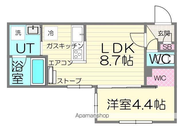 FLAP福住 月寒東1-11MS A棟(1LDK/3階)の間取り写真
