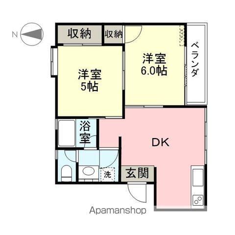 メゾンカミーノ(2DK/2階)の間取り写真