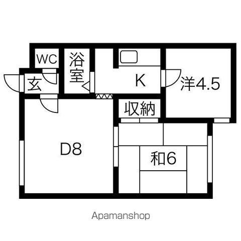 ソレイユ元町(2LDK/4階)の間取り写真