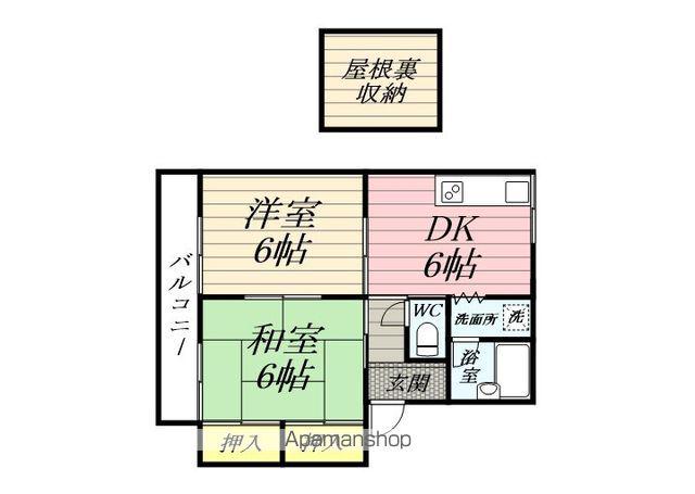メゾン槙(2DK/2階)の間取り写真