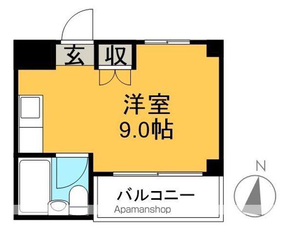 スカイコートⅠ(ワンルーム/2階)の間取り写真