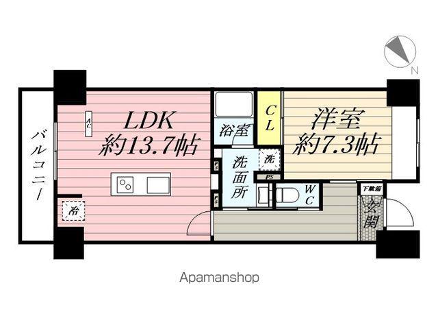 クラシアム神奈川台場(1LDK/2階)の間取り写真