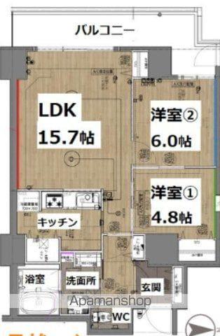 シティコート目黒2棟(2LDK/2階)の間取り写真