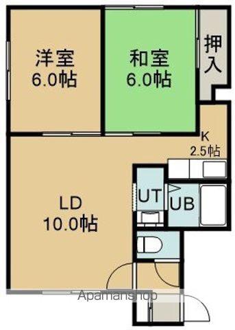 ソフィールダイワ(2LDK/1階)の間取り写真