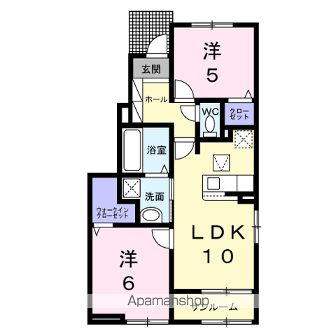 クレイン(2LDK/1階)の間取り写真