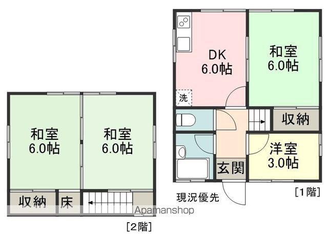 福塩線 万能倉駅 徒歩24分 2階建 築41年(4DK)の間取り写真