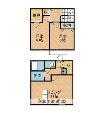 パルコートみかさ(2LDK/2階)の間取り写真