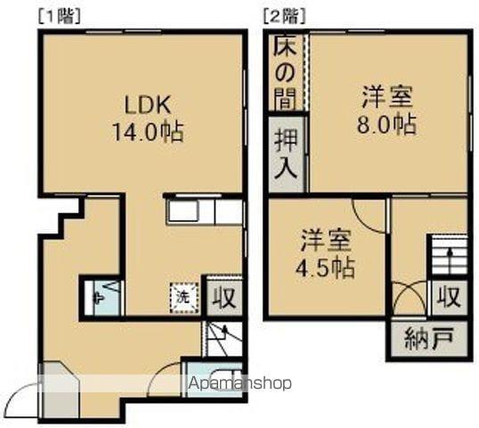 末広町10番1棟3戸(2LDK/1階)の間取り写真