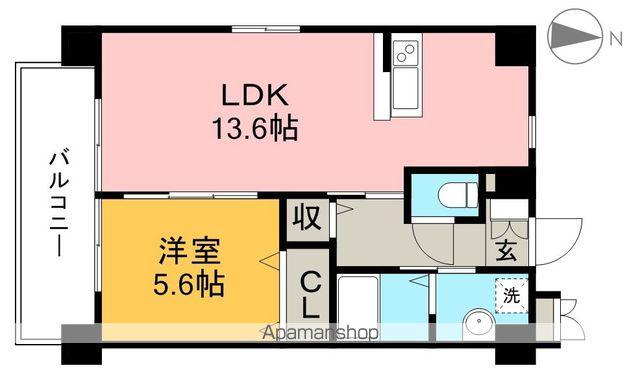 エルフィーノⅡ(1LDK/2階)の間取り写真