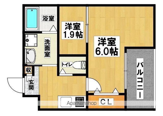 大浜北町シーエム・シス(2K/1階)の間取り写真