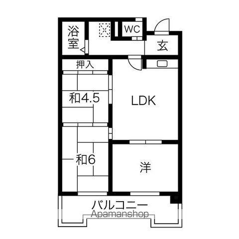 パークエステイツ(3DK/4階)の間取り写真