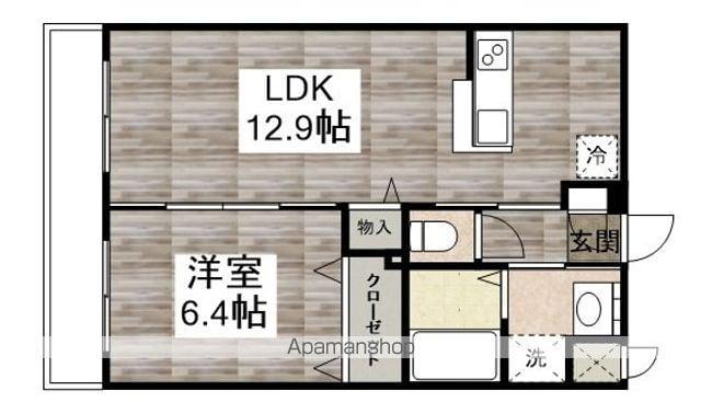 ルミエール(1LDK/4階)の間取り写真