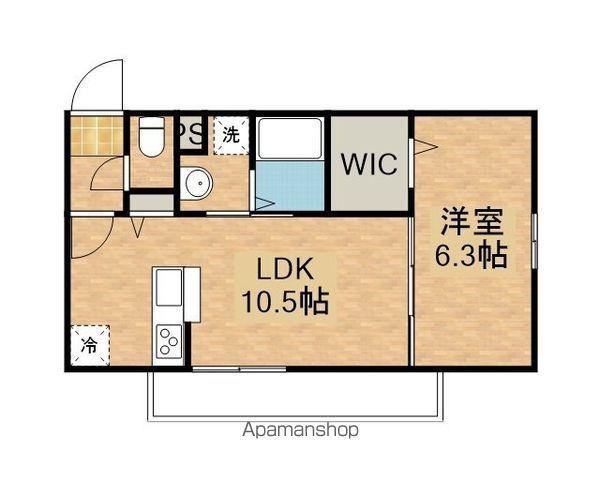 HONULEA仙北(1LDK/2階)の間取り写真