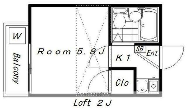 アヴァンセ阿佐ヶ谷(1K/2階)の間取り写真