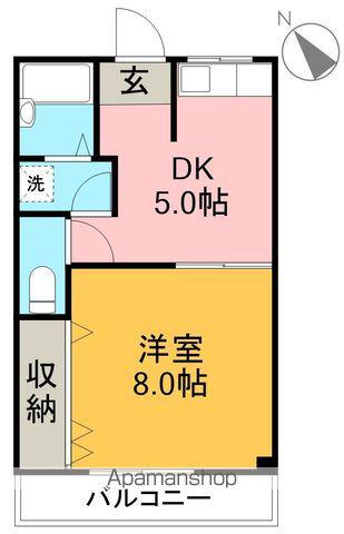 グリーンオアシス林(1DK/3階)の間取り写真