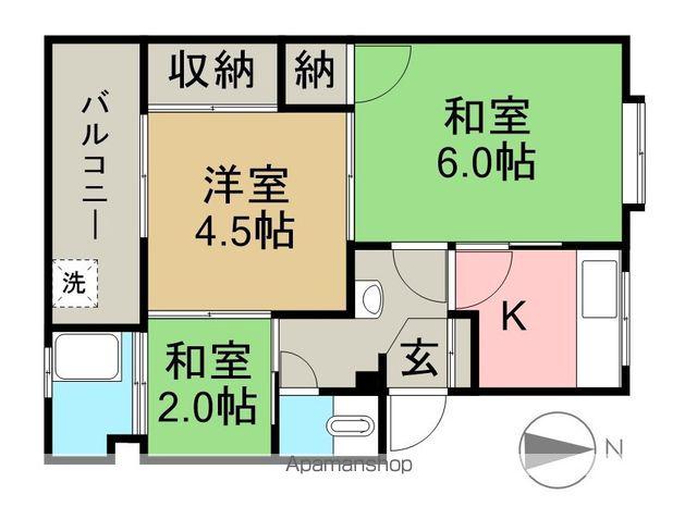 東雲マンション(2K/3階)の間取り写真