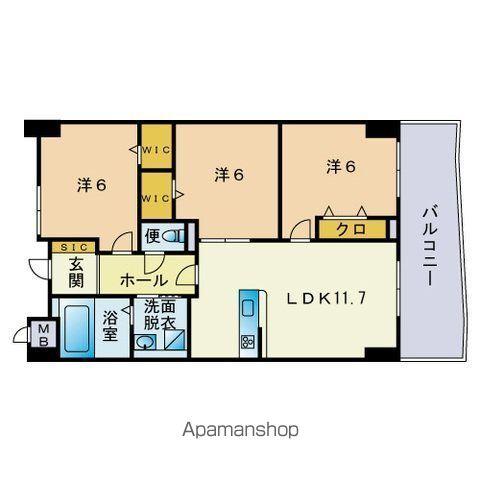 リオグランデ博多(3LDK/14階)の間取り写真