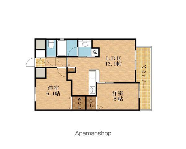 グラマシー京橋(2LDK/15階)の間取り写真