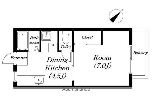 エステート近畿蛇溝(1DK/1階)の間取り写真