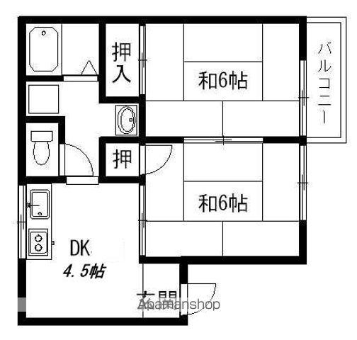 レイクキャピタル滋賀里(2DK/1階)の間取り写真
