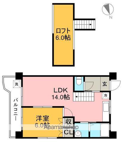 コーポ西村2(1LDK/7階)の間取り写真