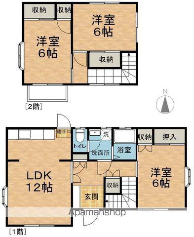 篠ノ井線 松本駅 バス乗車時間：14分 南原バス停で下車 徒歩5分 2階建 築39年(3LDK)の間取り写真