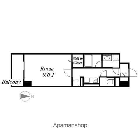 パルファン ドゥ ジョア(1K/1階)の間取り写真